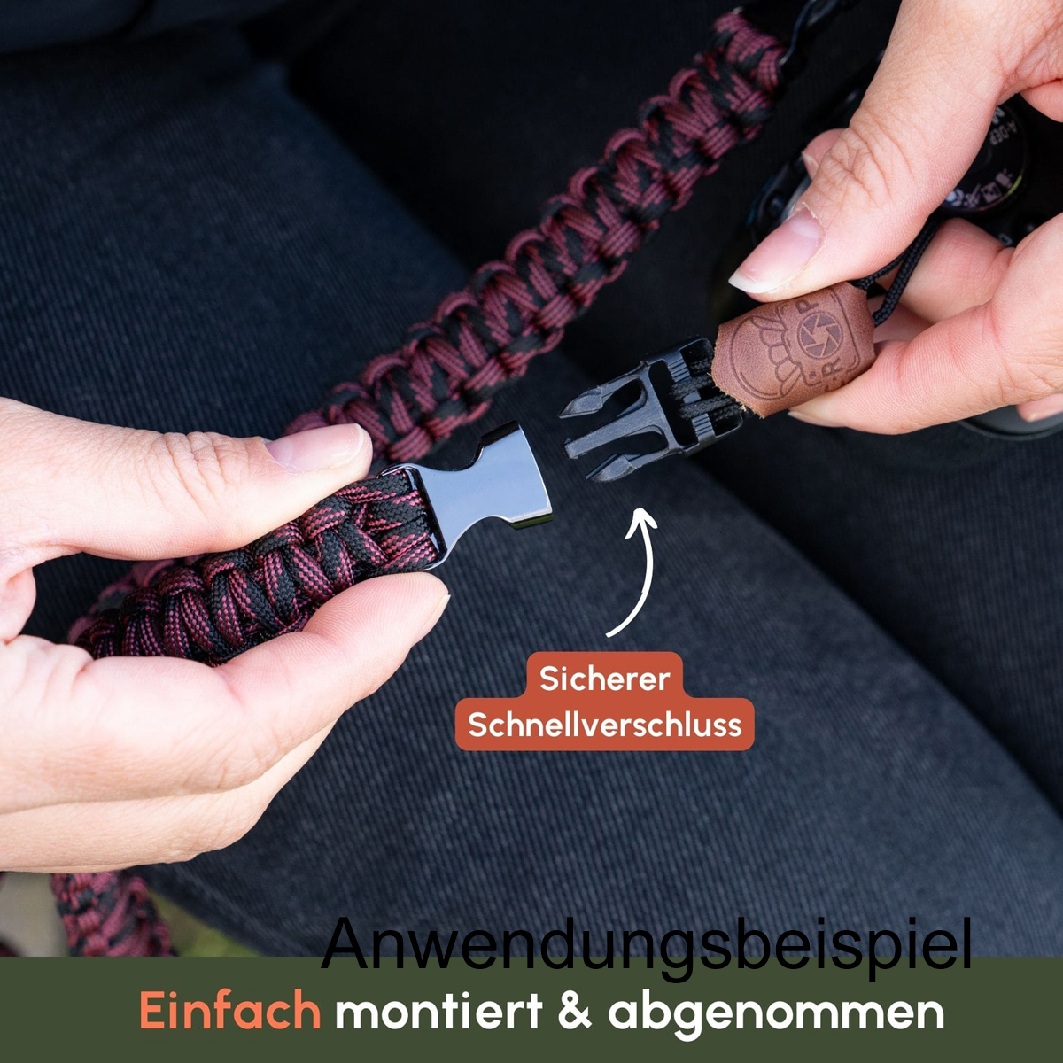 C-Rope Traveler Paracord red dots 100 cm Kameragur 4260572670131