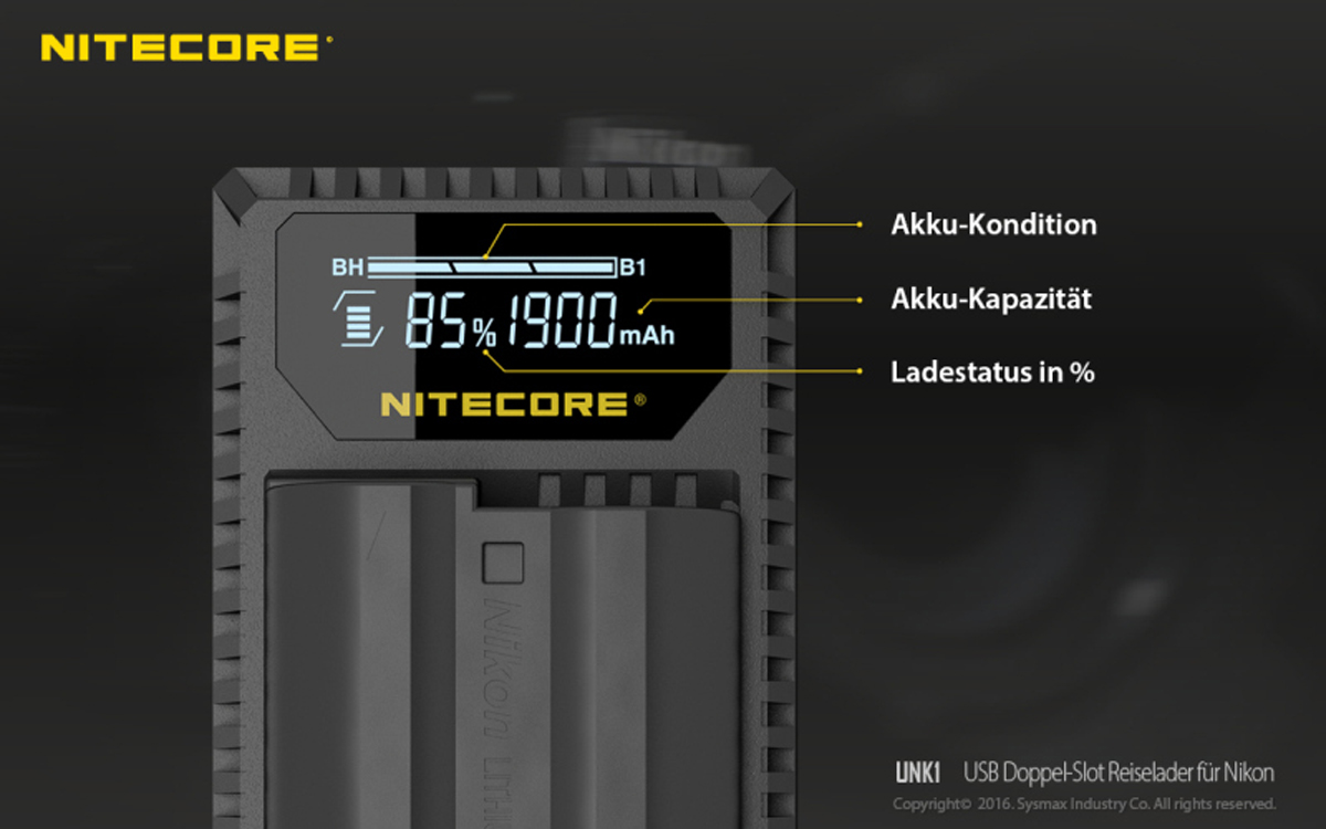 Nitecore Dual-Ladegerät Nikon 6952506491780
