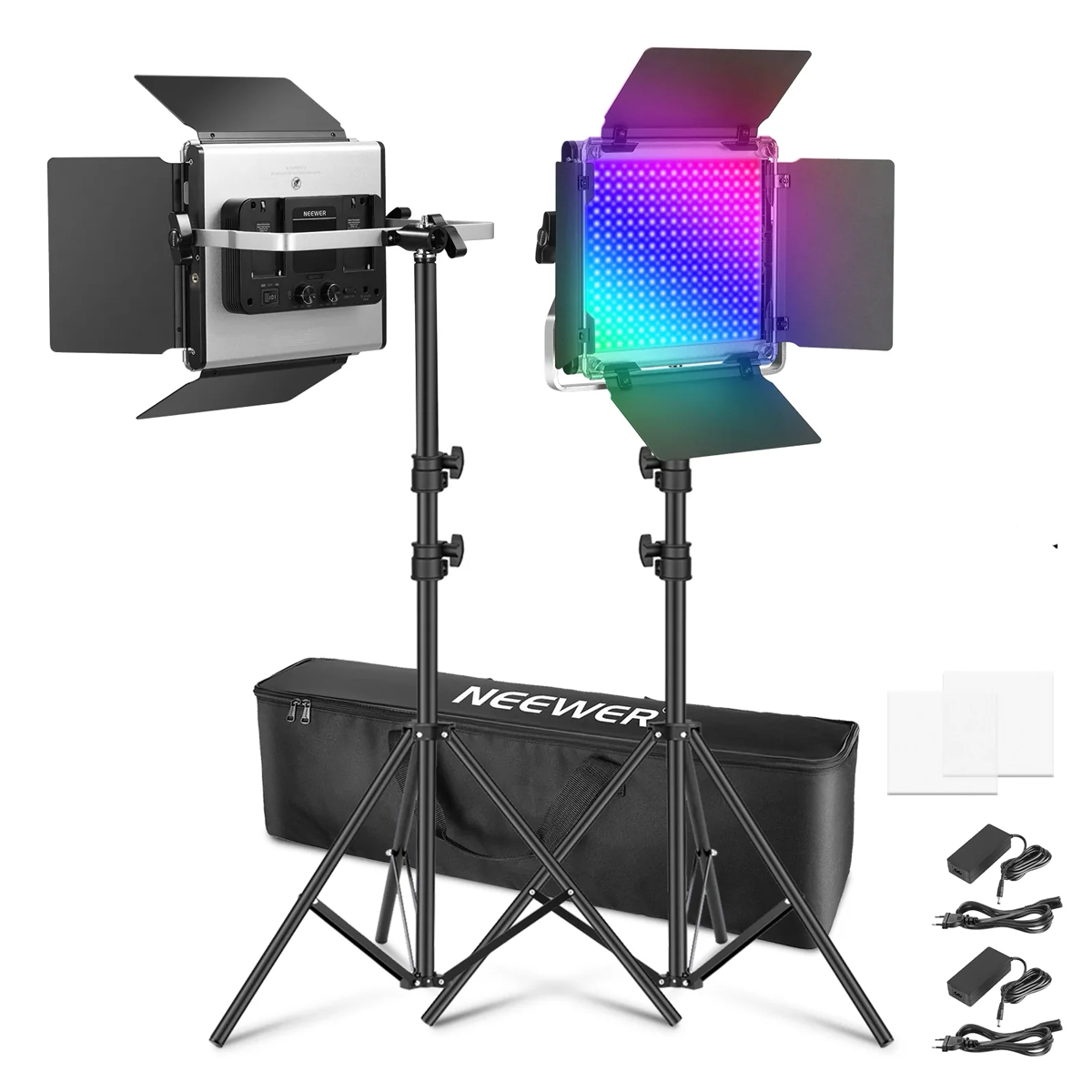 NEEWER 660PRO II 2x50 Watt RGB LED Dauerlicht-Set inkl. Stativ