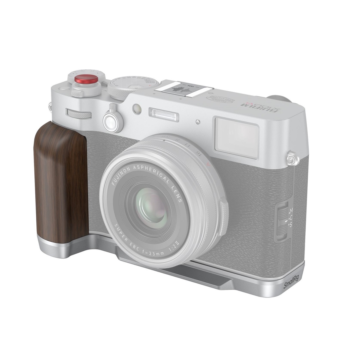 SmallRig 4804 L-förmiger Holzgriff für Fujifilm X100VI und X100V (Sliver)