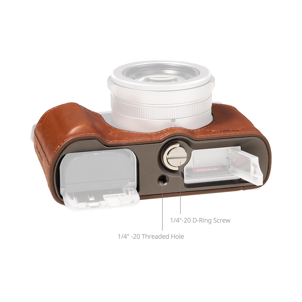 SmallRig 5699 Leder-Halbschalen-Kit braun, für Panasonic Lumix L10