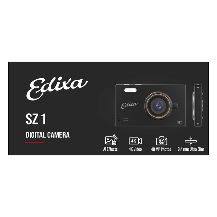 Edixa SZ1 Slim Zoom1 blau, Digitalkamera