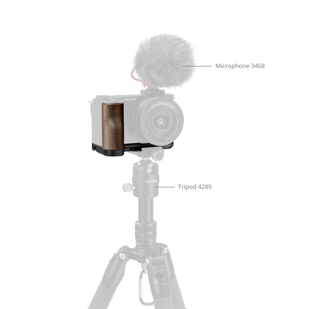 SmallRig 4864 L-förmige Montageplatte m. Holzgriff 6941590018980