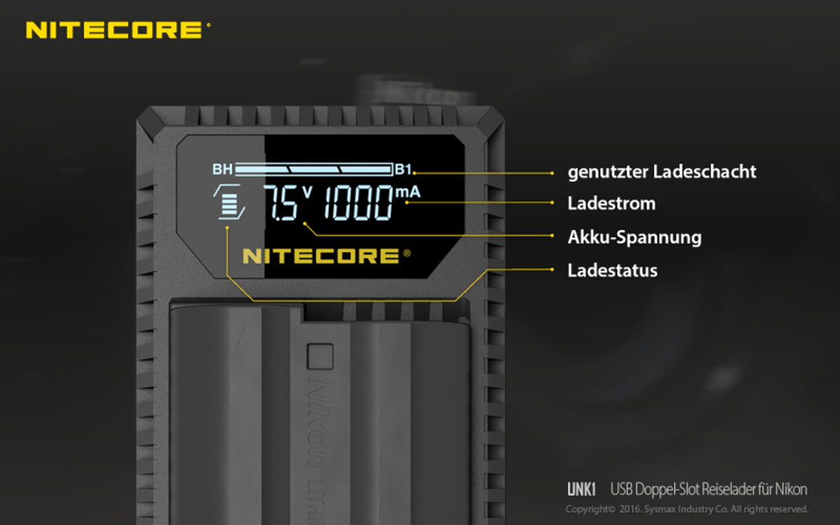 Nitecore Dual-Ladegerät Nikon 6952506491780