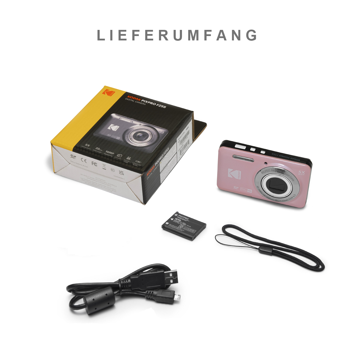 Kodak PixPro FZ55 pink, Digitalkamera Kodak PixPro FZ55 pink, Digitalkamera