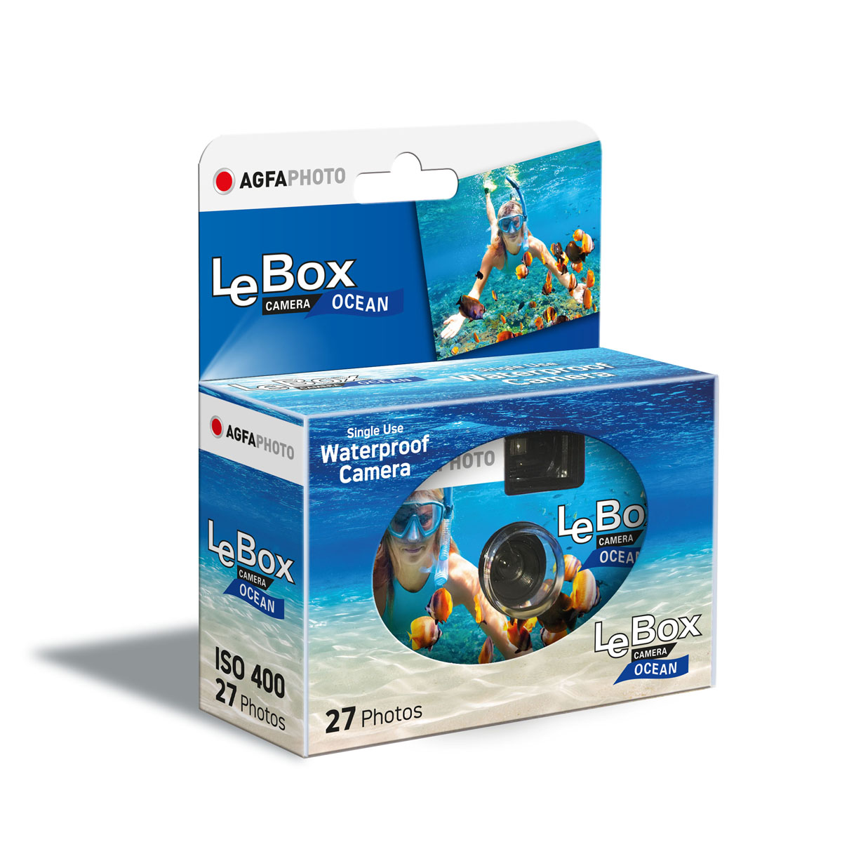 AgfaPhoto LeBox Ocean 400 27 Einwegkamera wasserfest bis auf 3m / MHD 04.2026