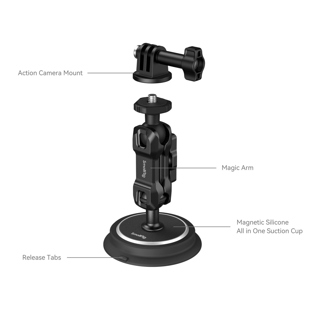 SmallRig 4466 Magic Arm Magnetischer Saugnapf-Halt 6941590015323