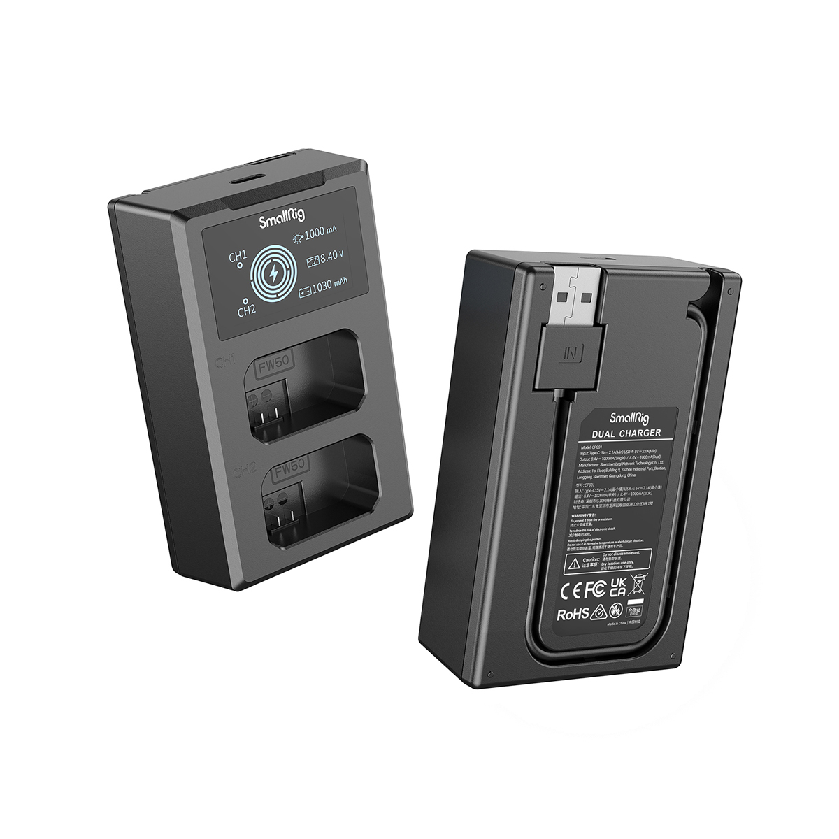 SmallRig 3818 NP-FW50 Akku u. Ladegerät Kit 6941590008257