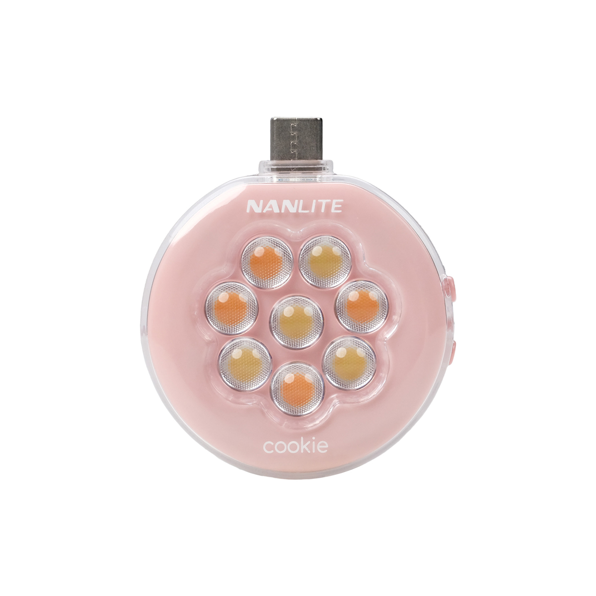 Nanlite Mini-Smartphone-Leuchte cookie rund, coral pink