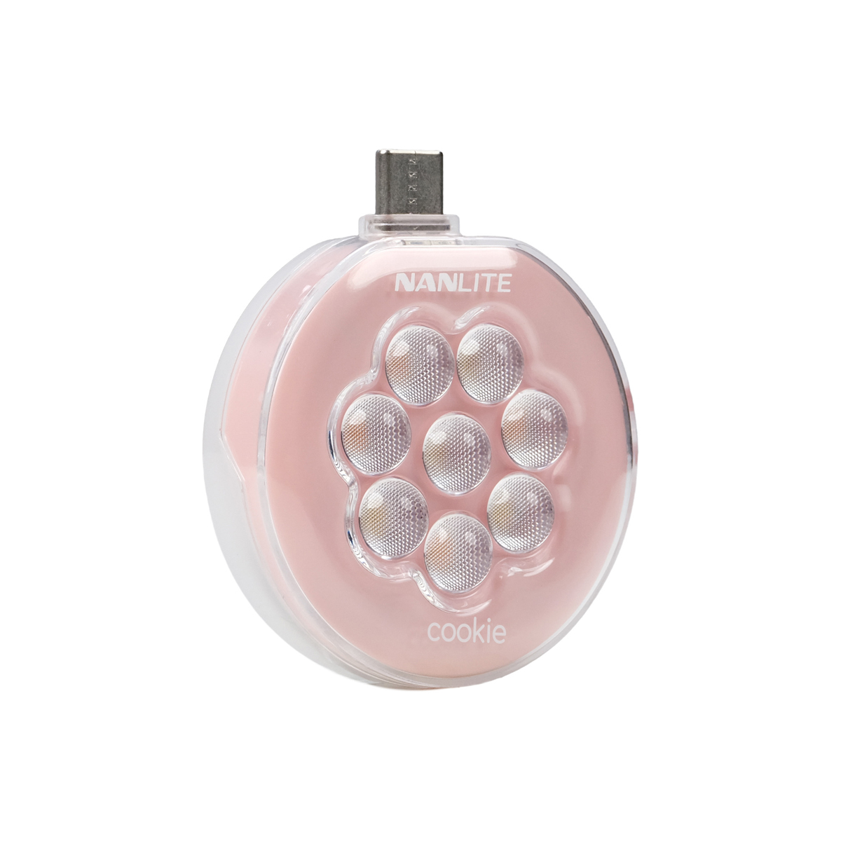 Nanlite Mini-Smartphone-Leuchte cookie rund, coral pink