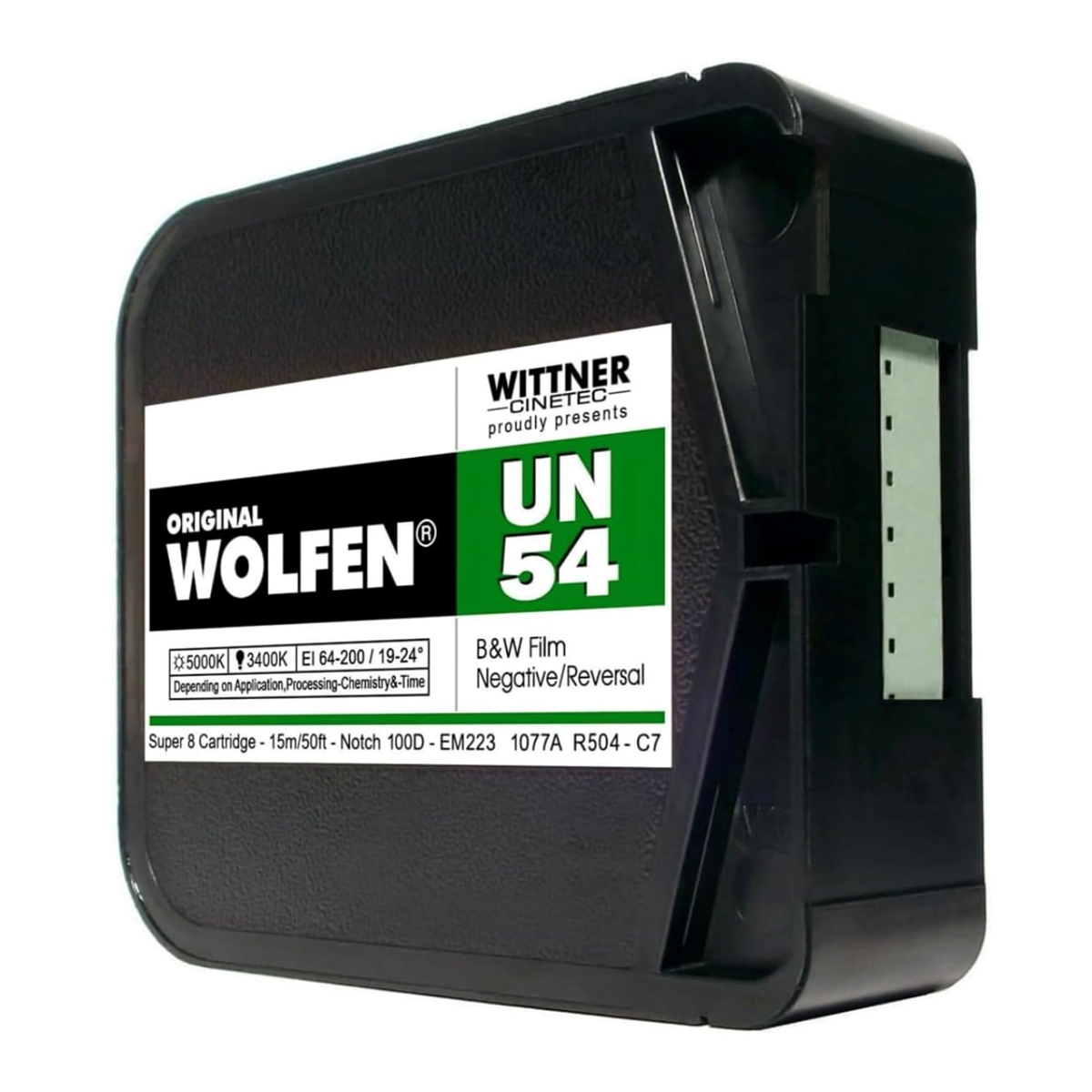 WOLFEN UN54 B+W Neg.Film Super 8, 15 m ISO 64-200 4260047110063