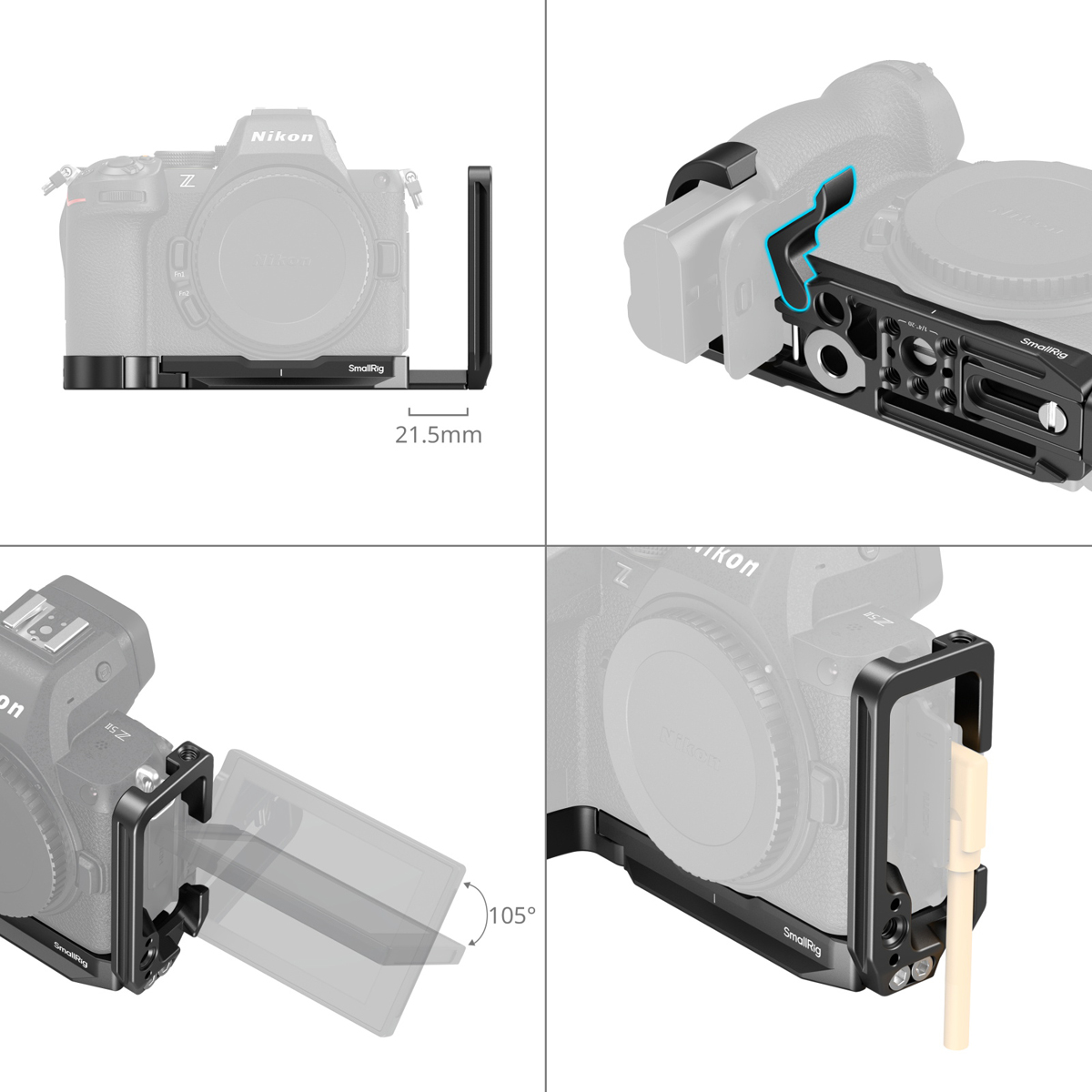 SmallRig 5256 L-förmige Montage Platte für Nikon Z 6941590023601