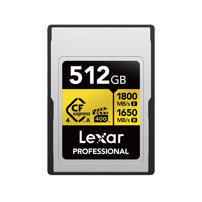 Lexar CFexpress PRO Type A Gold 512 GB 4.0 Series R1800/W1650MB/s - VPG400 Lexar CFexpress PRO Type A Gold 512 GB 4.0 Series R1800/W1650MB/s - VPG400