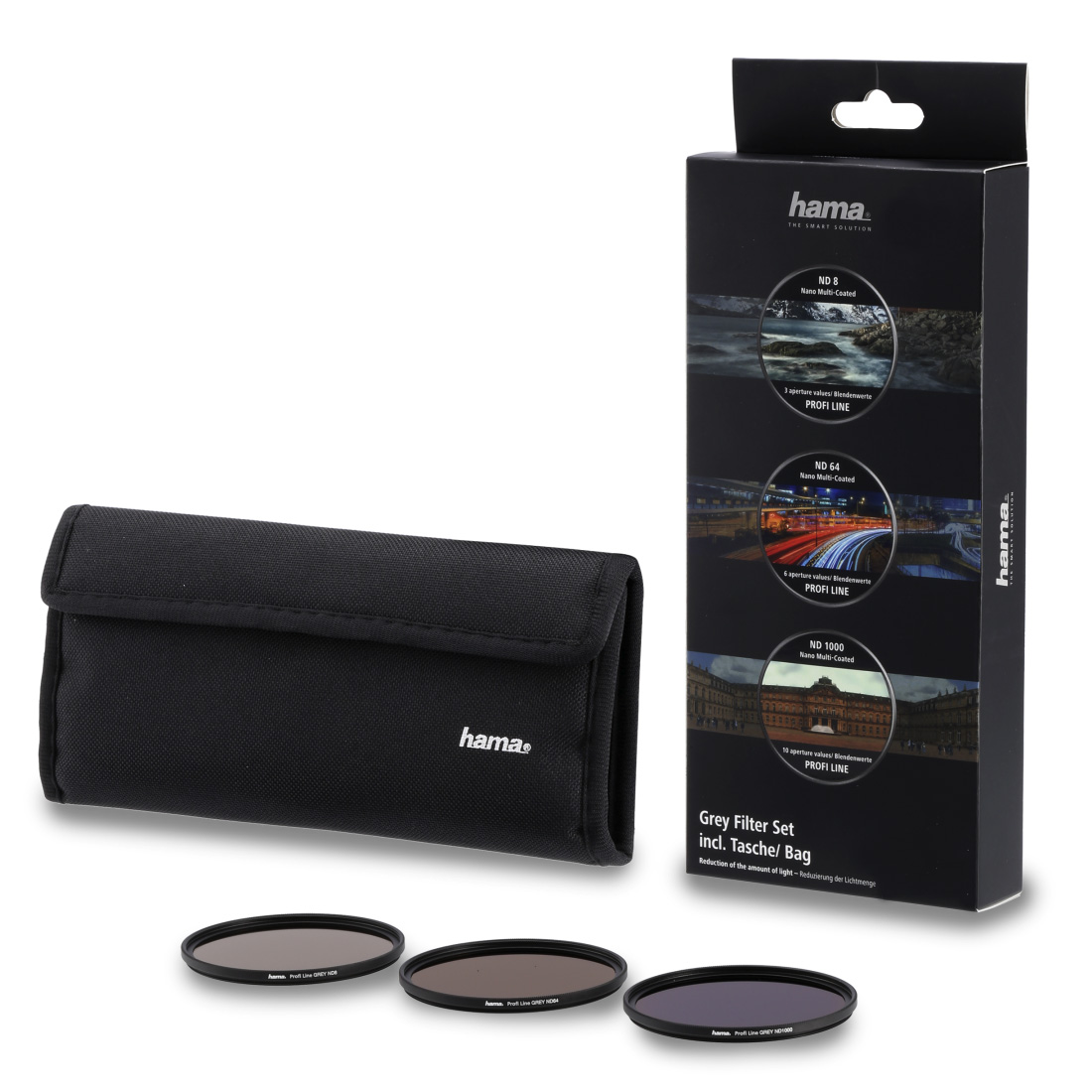 Hama 82 mm Grau-Filter Set ND8 / ND64 /ND1000 4007249769046