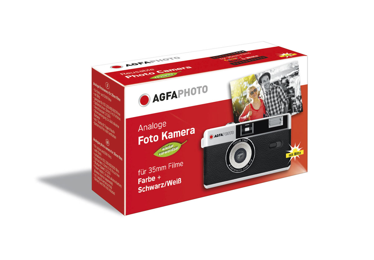 AgfaPhoto Reusable Photo Camera black, analoge Kleinbildkamera 4250255104213