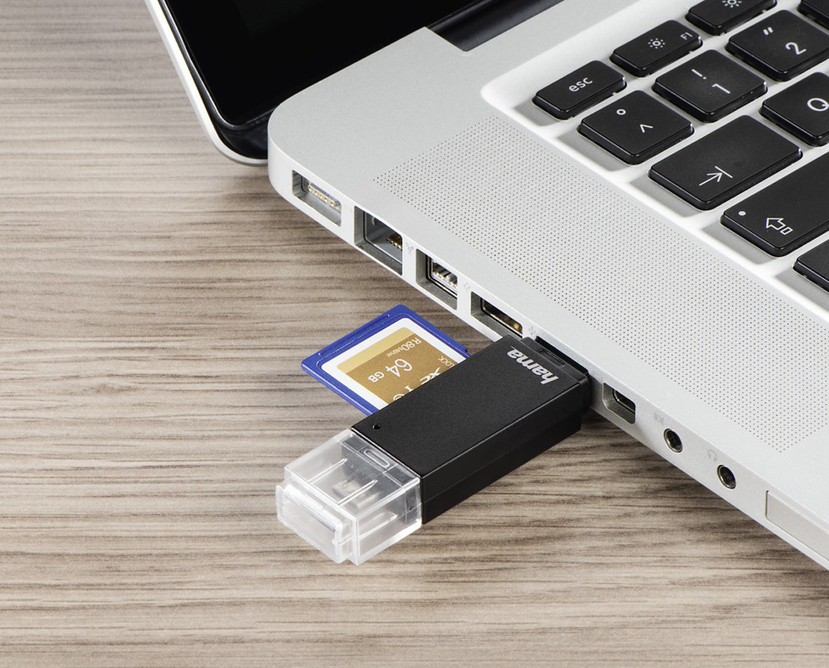 Hama Basic OTG Kartenleser, schwarz USB 2.0 SD/mic 4047443405531
