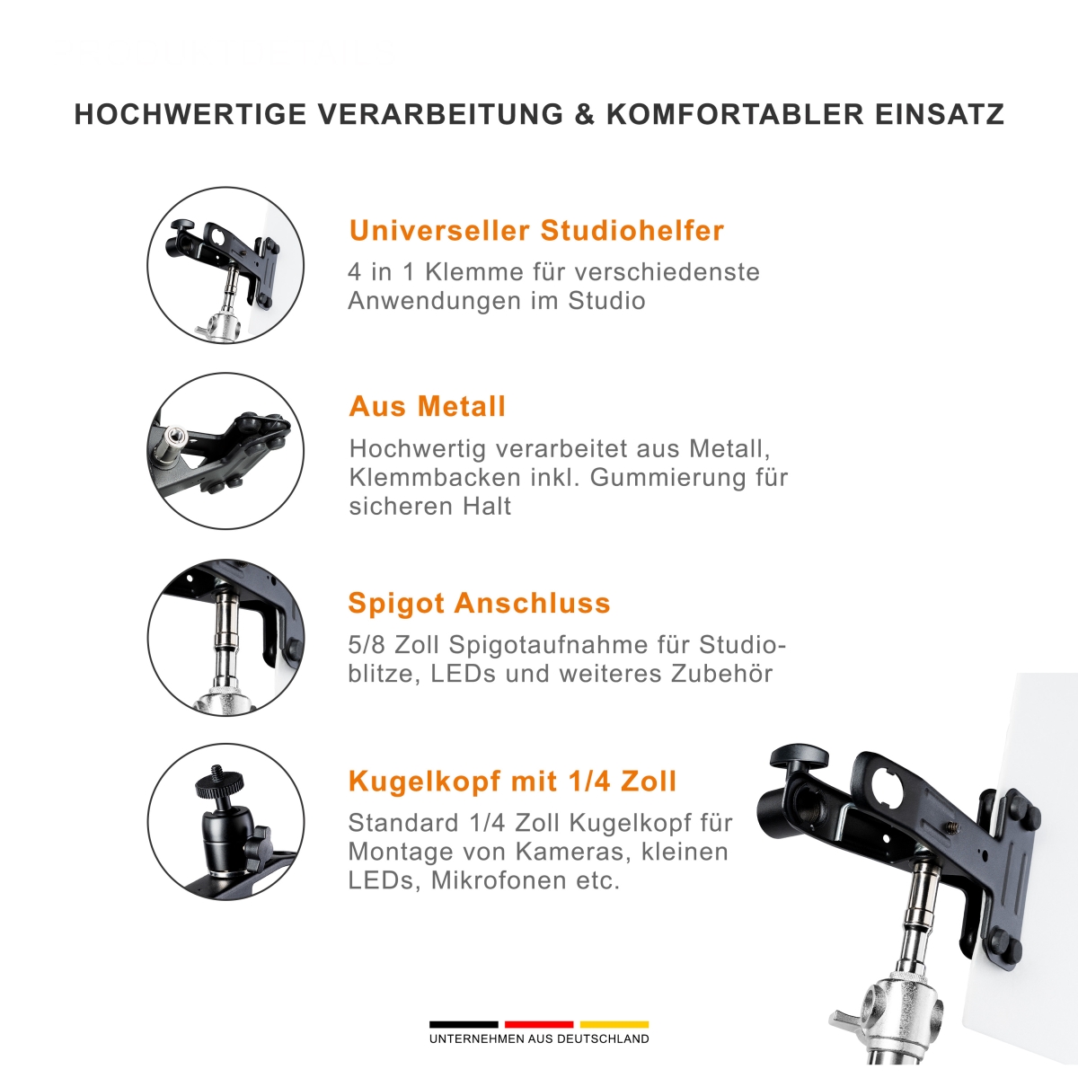 Walimex 4 in 1 Profi-Klemme