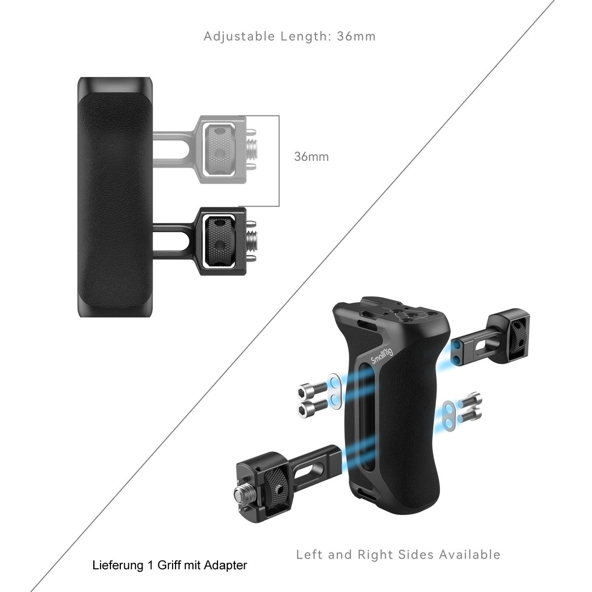 SmallRig 4346 Seitenhandgriff mit Two-in One Lokal 6941590014340