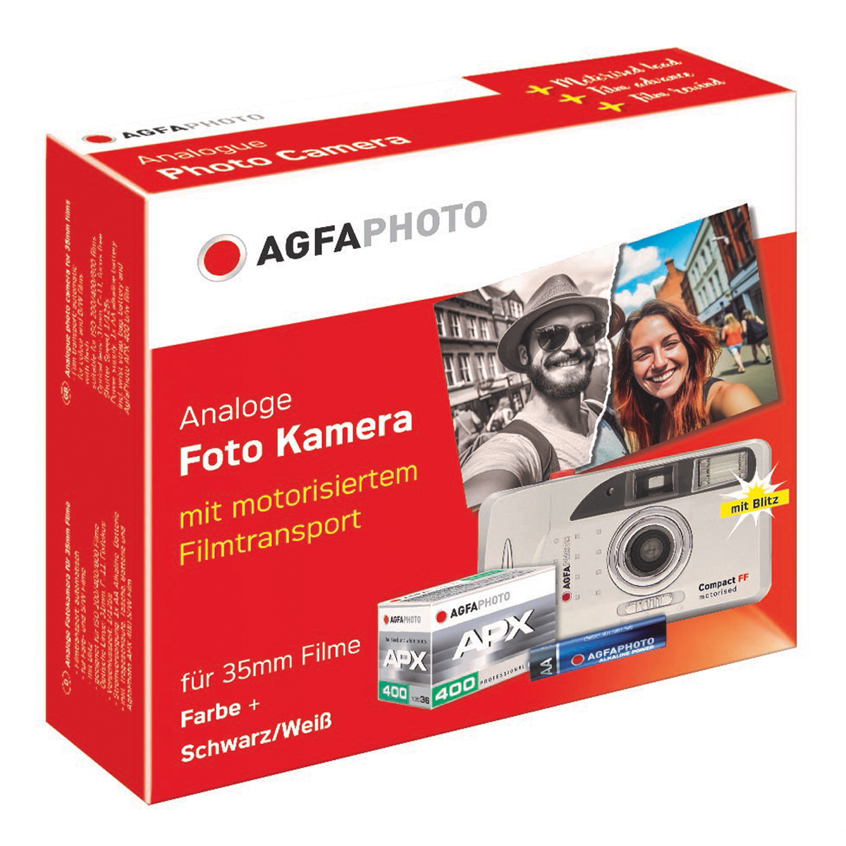 AgfaPhoto analoges Kamera Set FF mit Blitz 4250255104831
