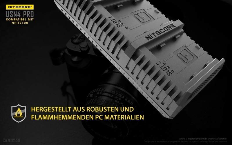 Nitecore USN4-PRO Dual-Ladegerät f. Sony NP-FZ100 6952506492701