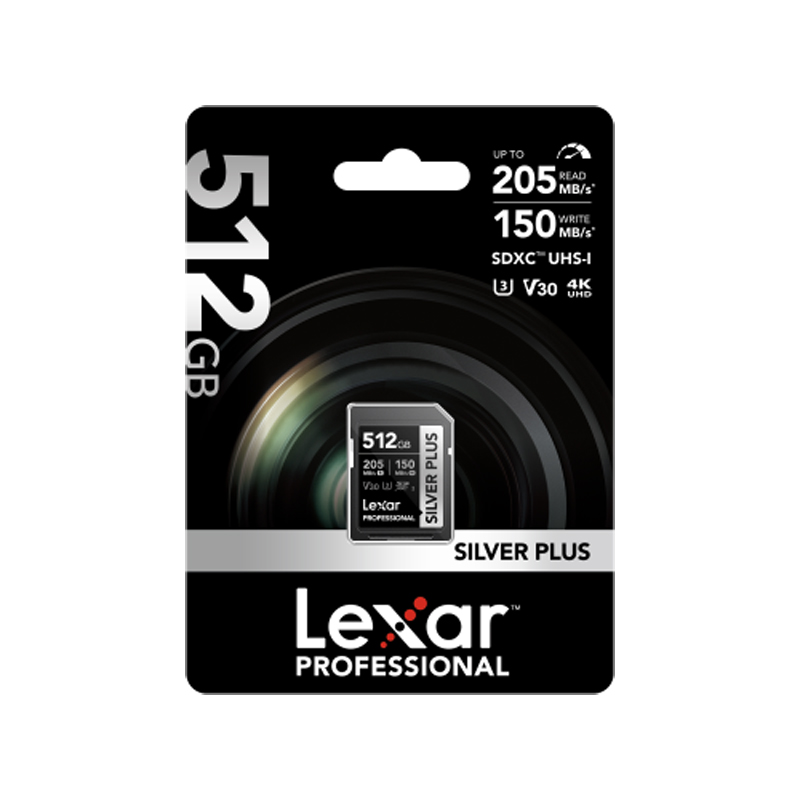 Lexar Silver Plus SDXC UHS-I 512GB U3 V30 R205/W15 0843367134151