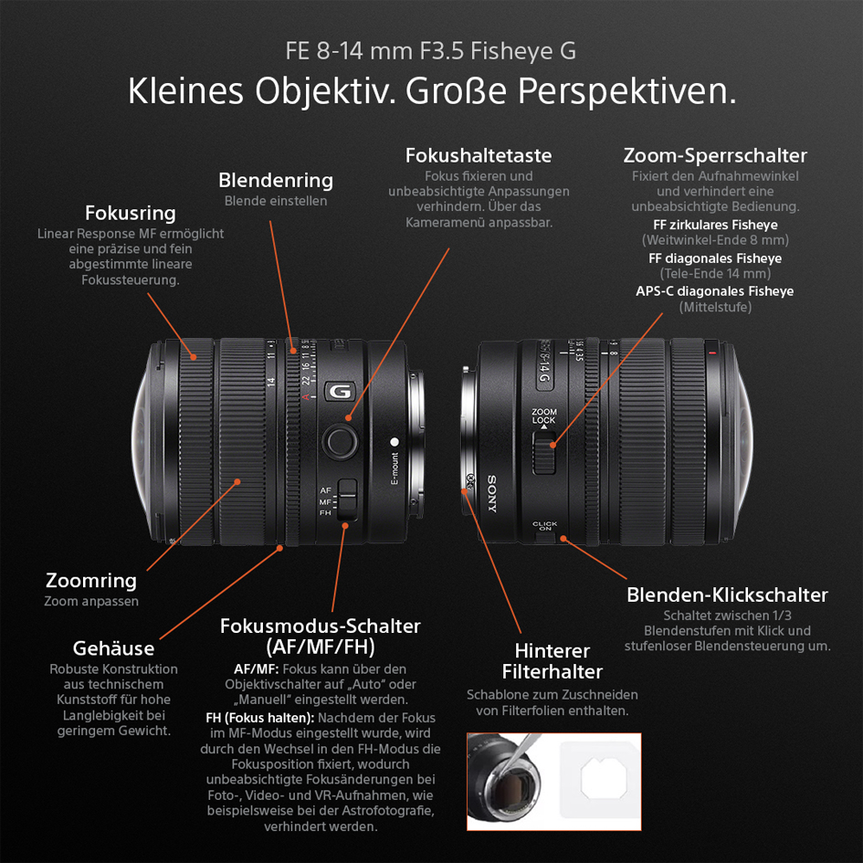 Sony FE 3,5/8-14 mm Fisheye G Objektiv