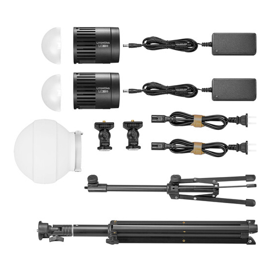 Godox LC30Bi-K2-Kit 2x Litemons LED Leuchte LC30Bi & Zubehör