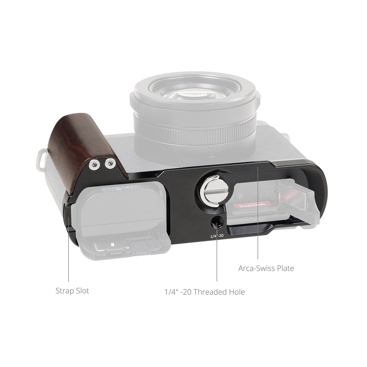 SmallRig 5942 L-förmiger Holzgriff für Panasonic Lumix L10 schwarz