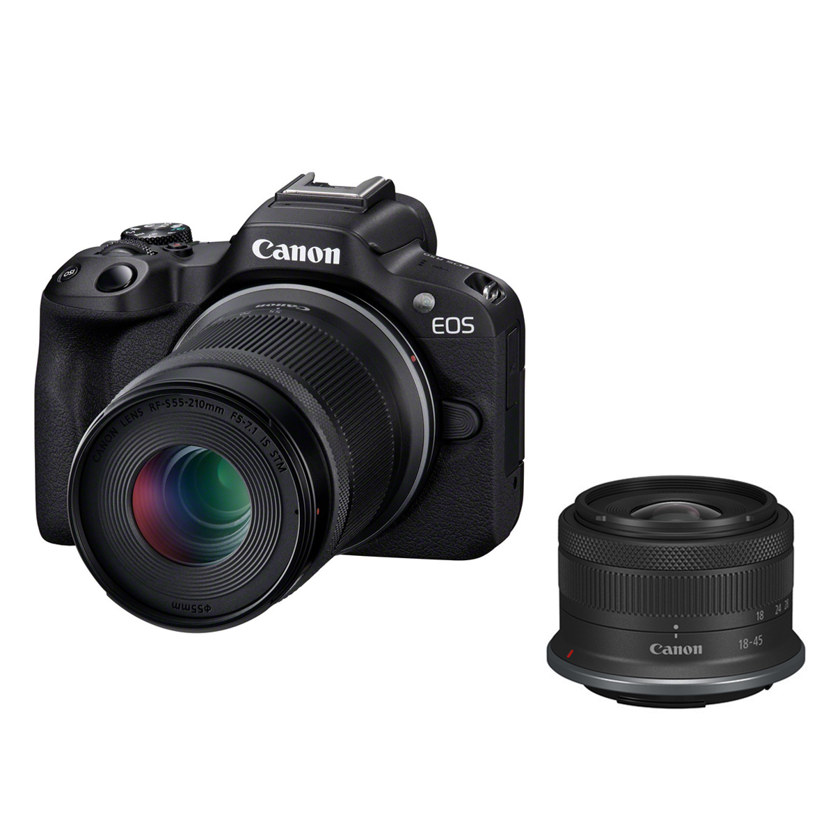 Canon EOS R50+RF-S 18-45 mm IS STM + 5,0-7,1/55-210 mm IS STM inkl. GRATIS Canon LP-E17 Akku 4549292205060