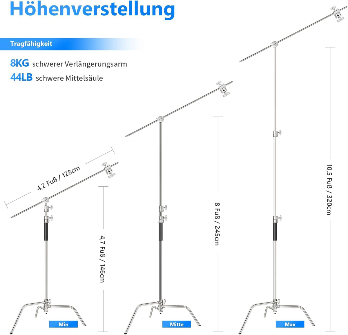 NEEWER SC320 Premium C-Stand Galgenstativ NEEWER SC320 Premium C-Stand Galgenstativ