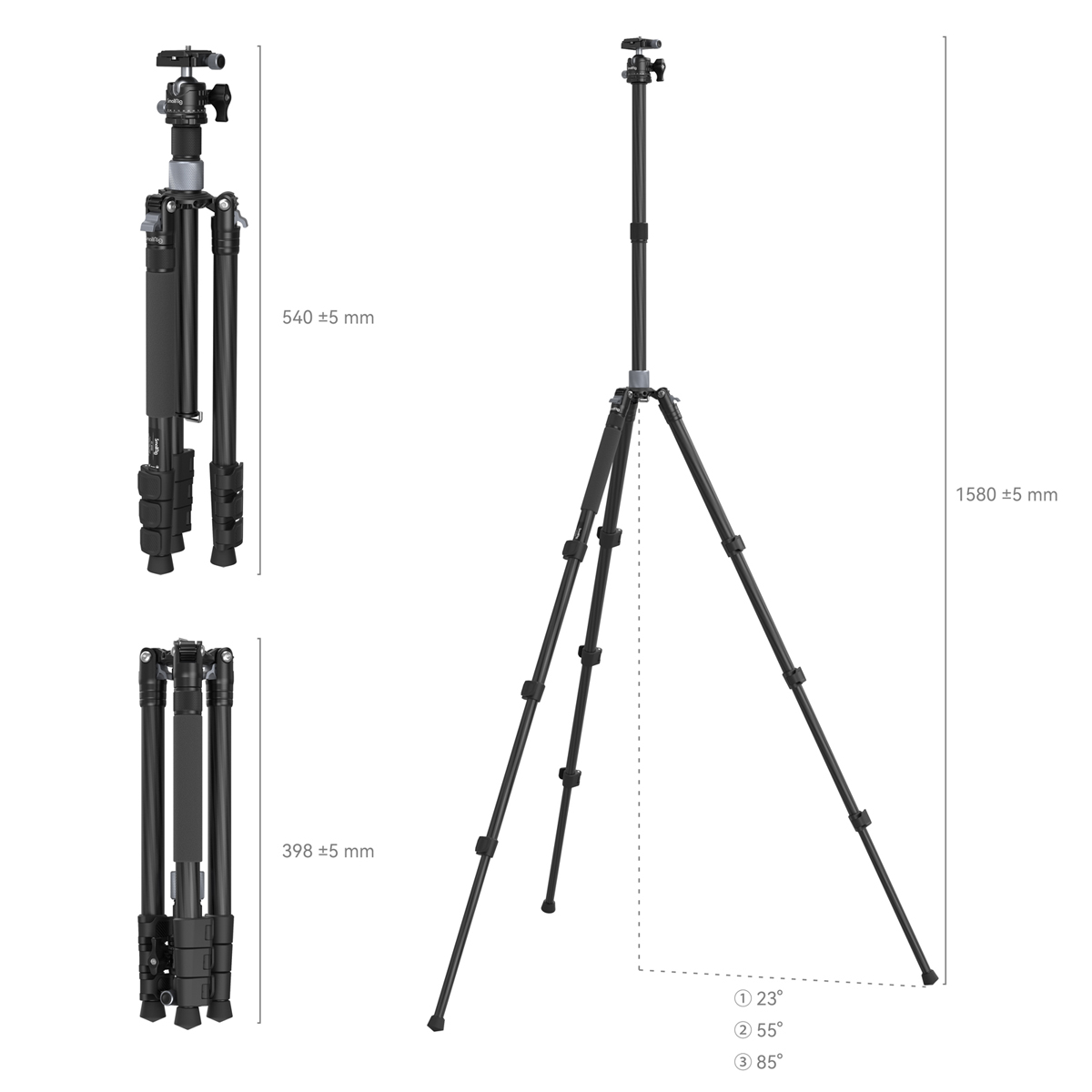 SmallRig 4059 Carbon-Stativ mit Mittelsäule AP-20 6941590010298