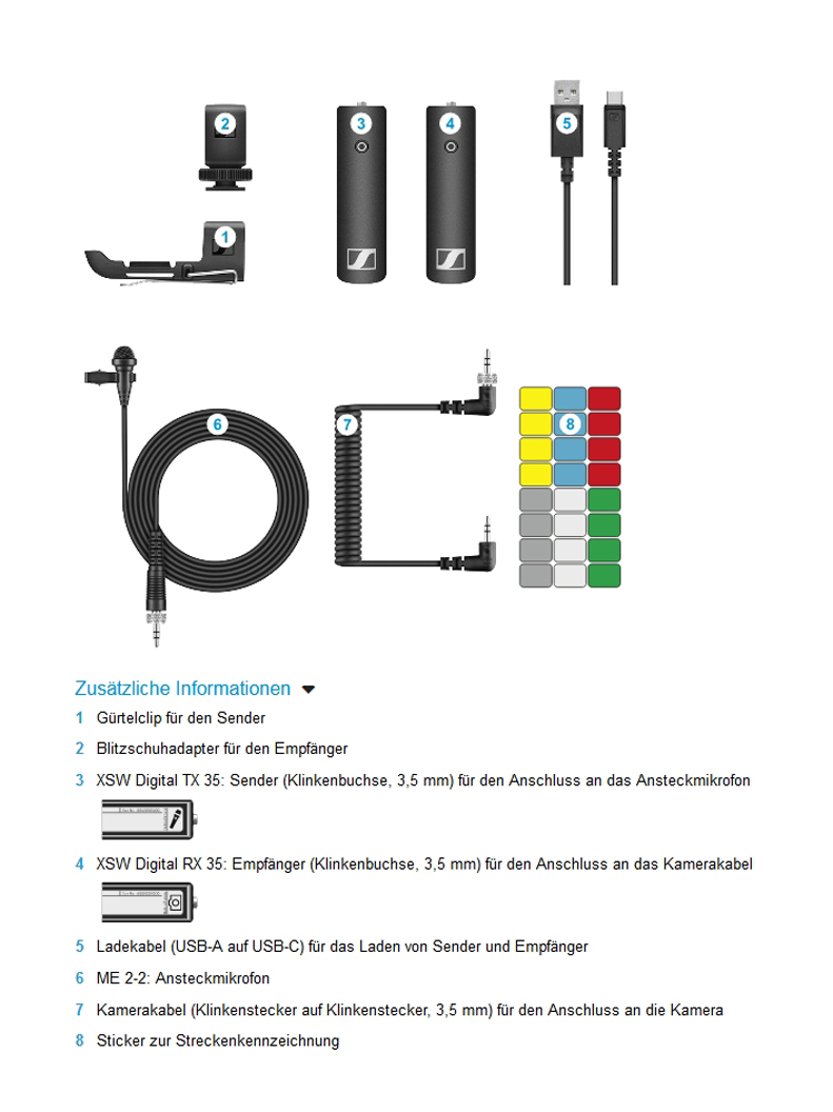 Sennheiser XSW-D portable Lavalier Set Funkempfäng 4044155240542