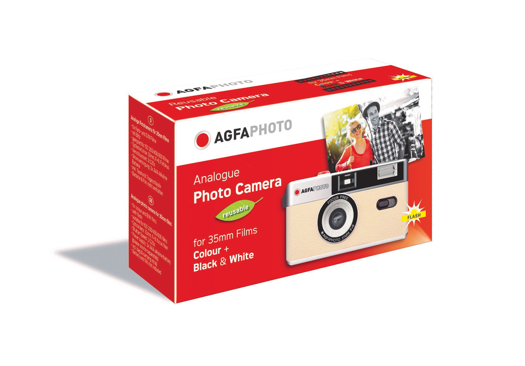 AgfaPhoto Reusable Photo Camera beige analoge Klei 4250255104435