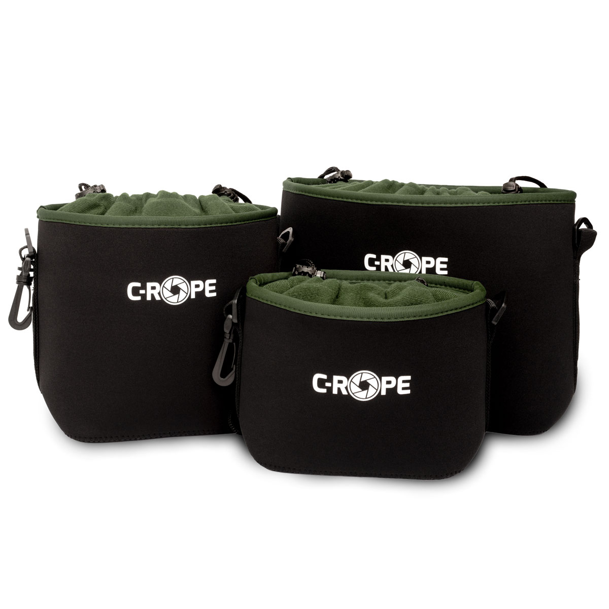 C-Rope Kamerabeutel Set, schwarz/oliv mit den Größ 4260572671374