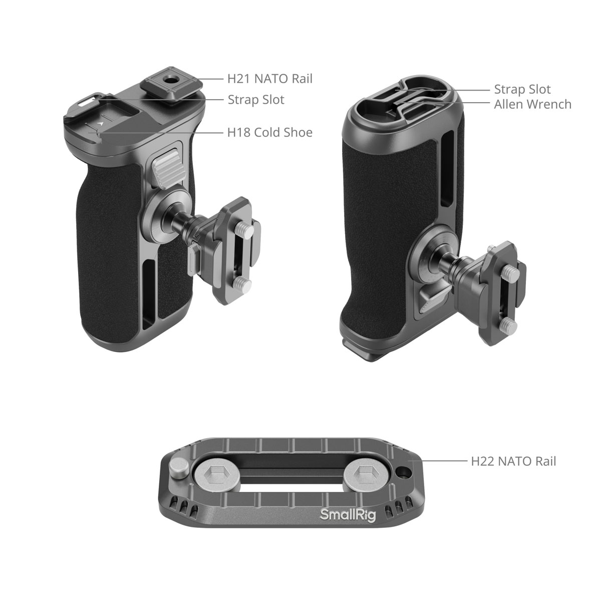 SmallRig 4485 HawkLock H21 QR Rotating Side Handle Kit 6941590015491