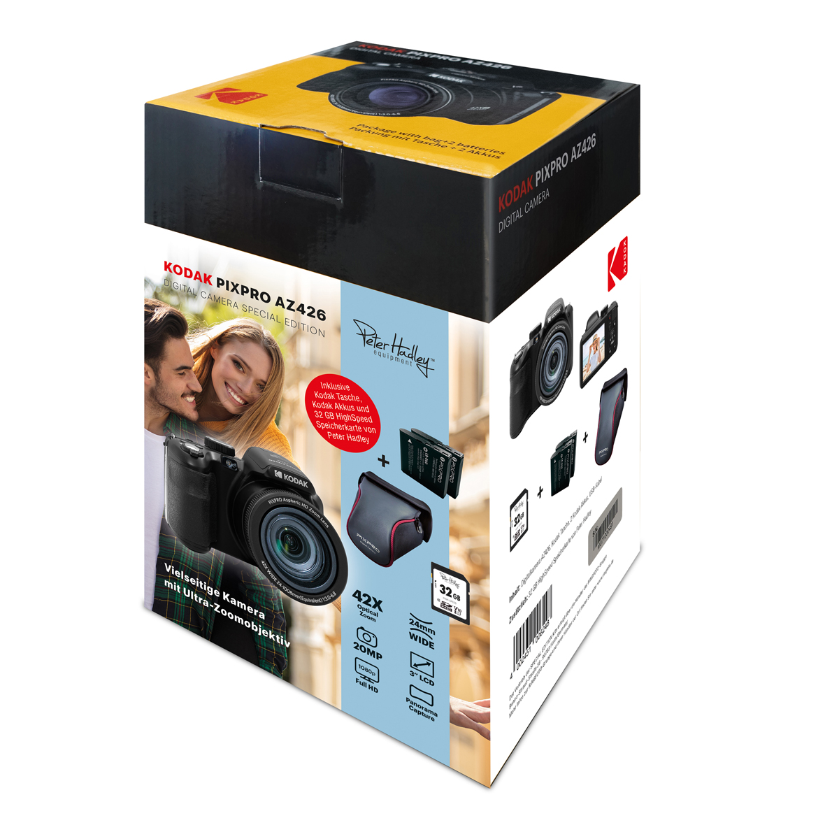 Kodak AZ426 Kit Special Edition schwarz, Kamera+Tasche+2. Akku+PH 32GB SD Karte 4002451006248