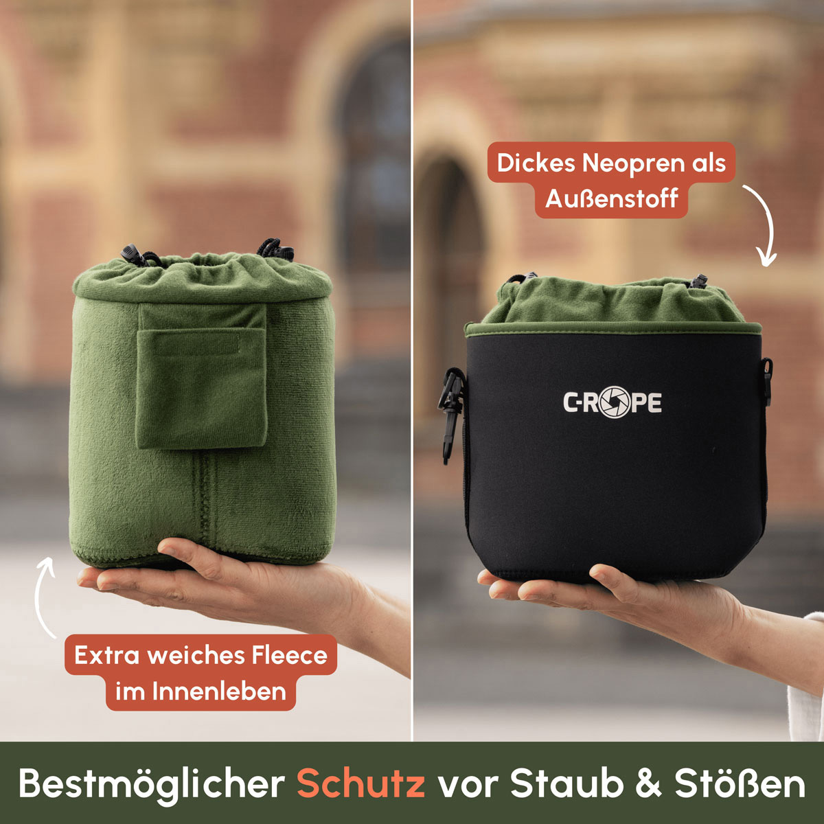 C-Rope Kamerabeutel L, schwarz/oliv 25x20x12 cm 4260572671367