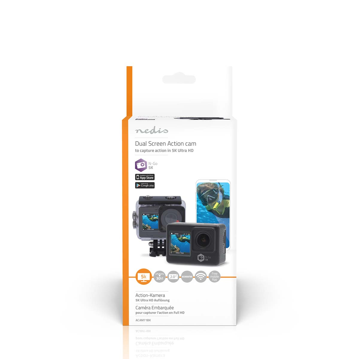 Nedis 5K Dual-Screen HD-Actioncam schwarz Nedis 5K Dual-Screen HD-Actioncam schwarz