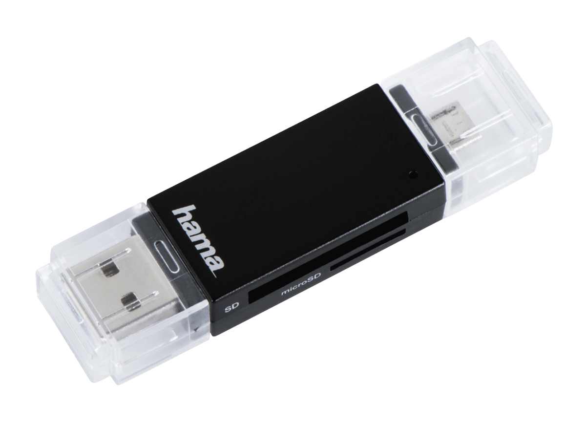 Hama Basic OTG Kartenleser, schwarz USB 2.0 SD/mic 4047443405531