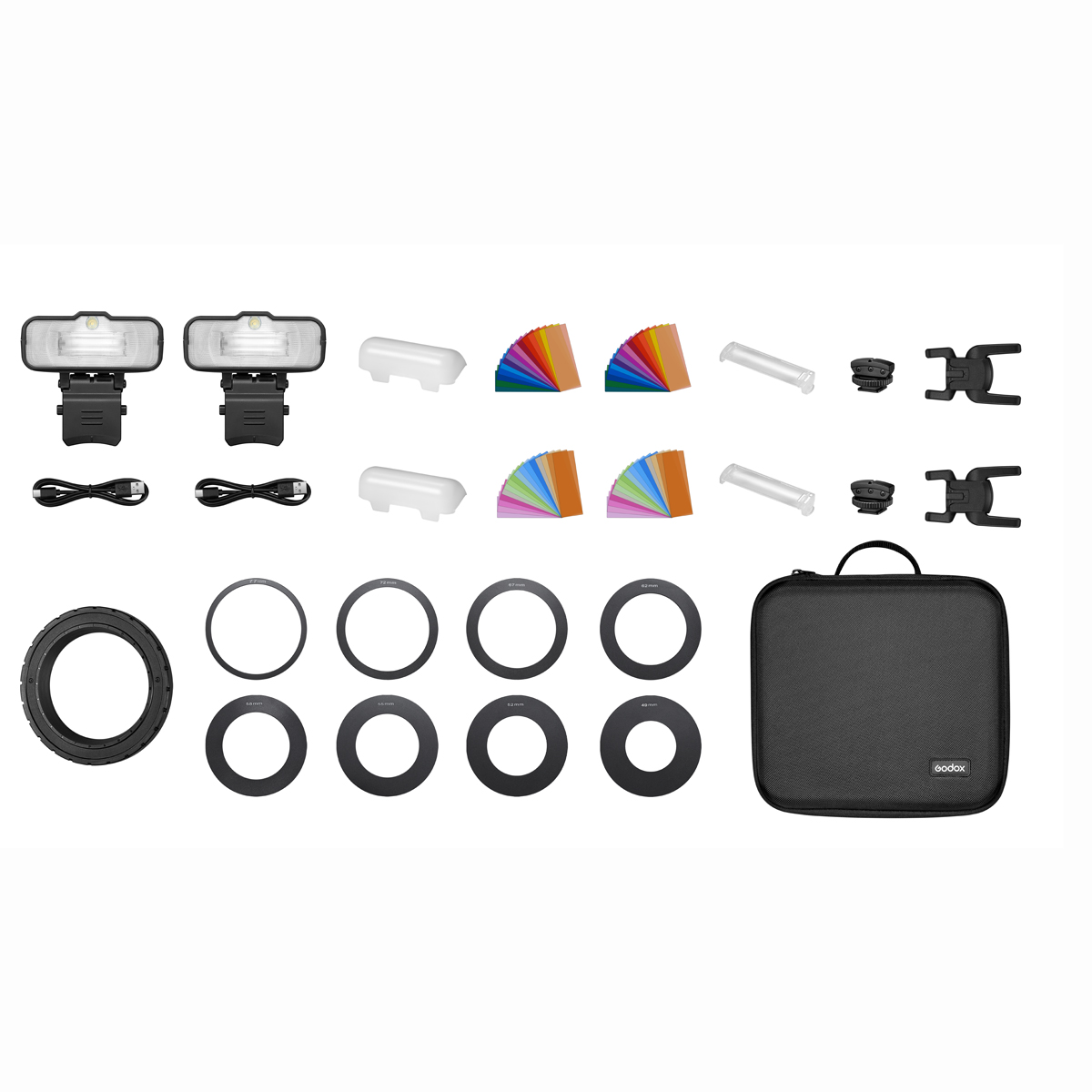 Godox MF12-K2 Makro Blitzgeräte-Kit 2x MF12 mit Zubehör 6952344222430