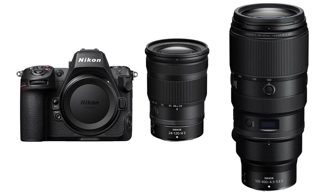 Nikon Z8 Kit 24-120mm f/4.0 S + NIKKOR Z 100-400mm f/1.5-5.6 VR S Nikon Z8 Kit 24-120mm f/4.0 S + NIKKOR Z 100-400mm f/1.5-5.6 VR S