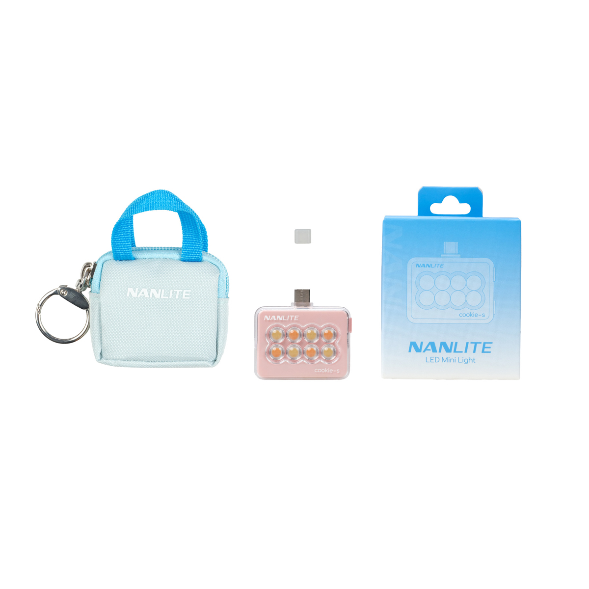 Nanlite Mini-Smartphone-Leuchte cookie-s rechteckig, coral pink