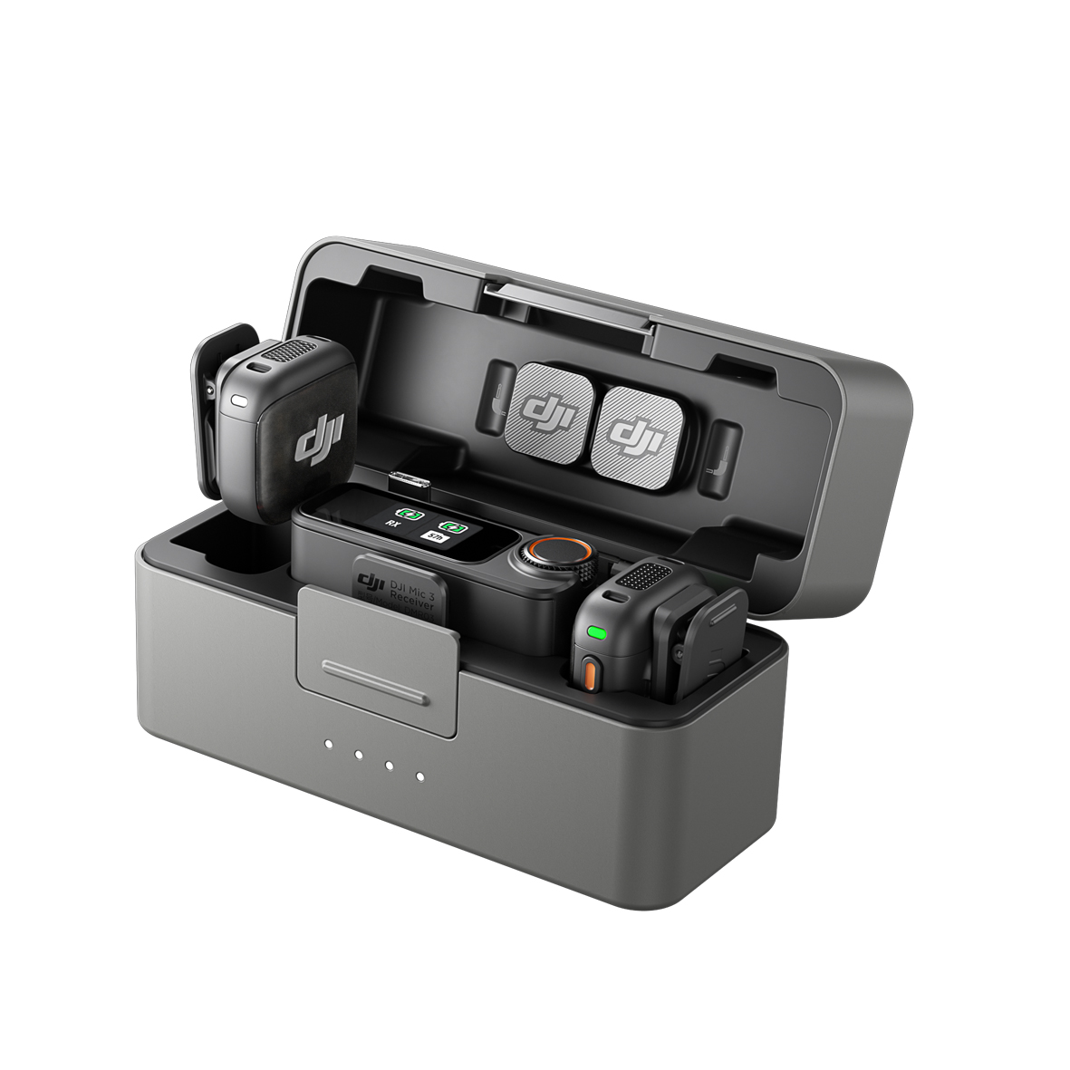 DJI MIC 3 (2 TX + 1 RX + Charging Case) 2 Sender+1 Empfänger, Funkmikrofonsystem 6937224116344