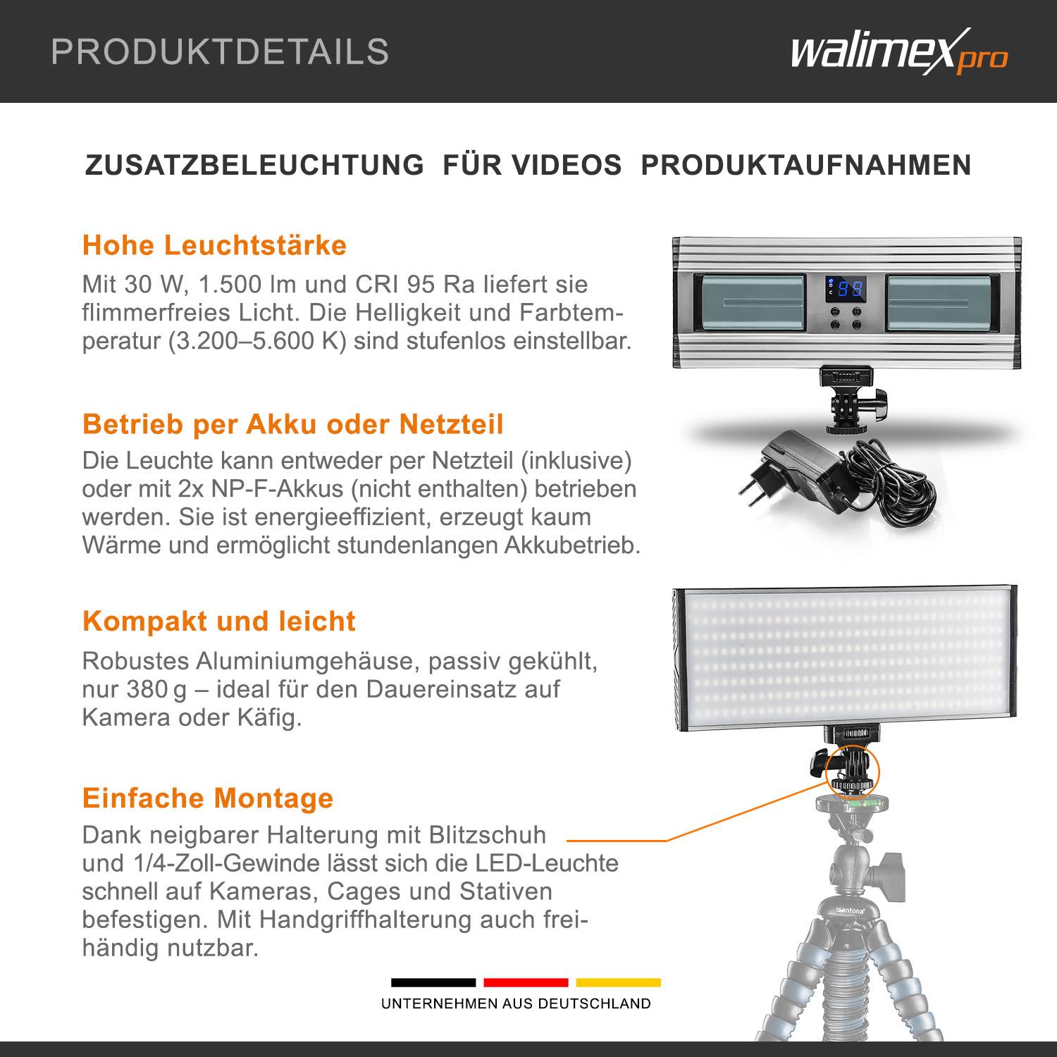 Walimex pro LED Niova 300 Bi Color 30W