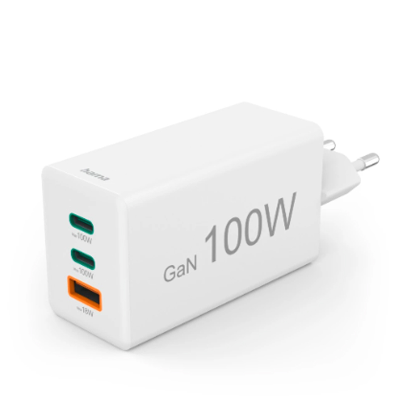 Hama 100W Schnellladegerät GaN, weiß 2x USB-C, 1x 4047443514073