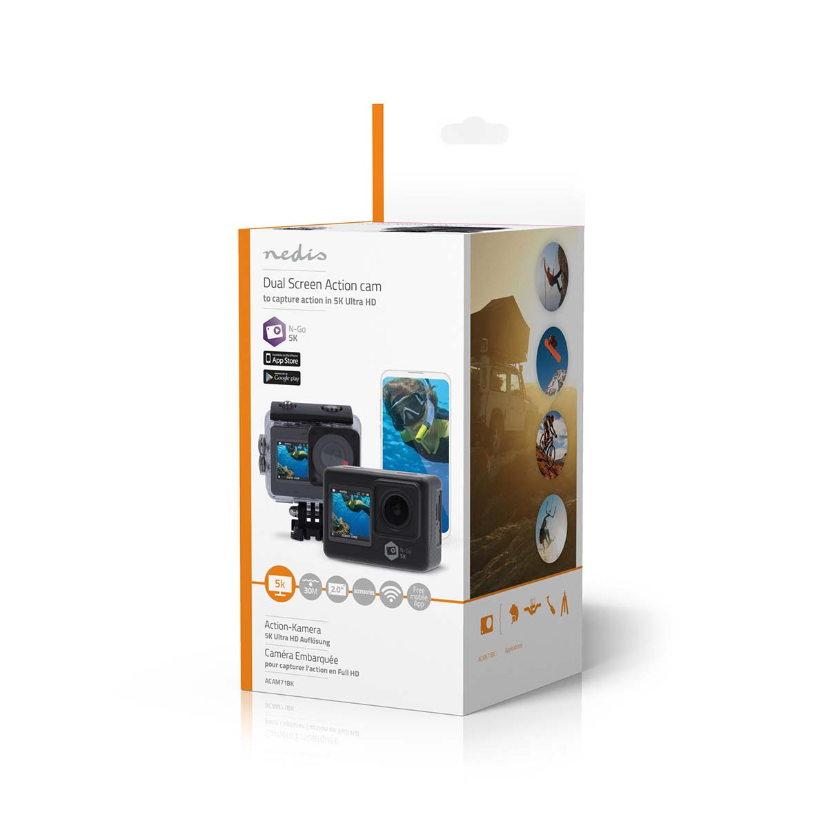 Nedis 5K Dual-Screen HD-Actioncam schwarz